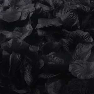 SCHWARZE SEIDE ROSENBLÄTTER BLUMEN TISCHDEKORATION KONFETTI HOCHZEITSPARTY - Bild 1 von 1