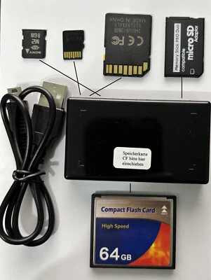 Card reader Speicherkarten Leser für Compact Flash SDHC microSDHC Memory stick - Bild 1 von 3