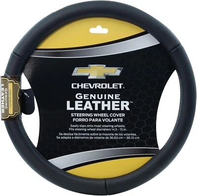 ⭐️⭐️⭐️⭐️⭐️ LEATHER Chevy Steering Wheel Cover Chevrolet Silverado Tahoe Suburban — 第 1/4 张图片