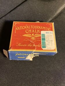 Billiard Pool Vintage Box of National Tournament CHALK w/ 10 Original chalks.