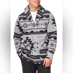Cárdigan polar azteca geométrico Levi's Reserve gris talla 2XL para hombre - Imagen 1 de 8