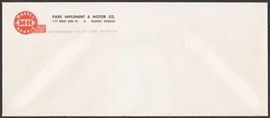 Vintage envelope MASSEY HARRIS M-H Tractors Park Implement Oakley Kansas unused - Picture 1 of 2