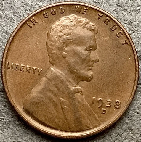 1938 D * Lincoln Wheat Cent - High Grade ~ X059 Cover
