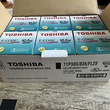 Lot of 6 TOSHIBA 11P30s/835/FL25 Par30 LED Lamp 120V 10.5W Bright White E-Core