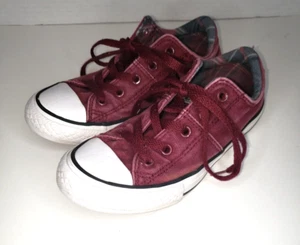 Converse All Star Kids Sneakers Maroon Size Junior 1 - Picture 1 of 9
