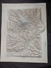 1945 Raised 3D Topographic Map Washington Mt. Ranier Quadrangle US Geological 