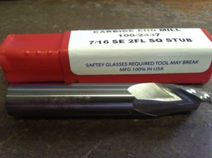 .4375 ZOLL 7/16 ZOLL 2 FLÖTEN EINENDIG STUMMELLÄNGE HARTMETALL SCHAFTFRÄSER - Bild 1 von 2