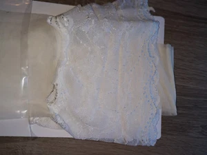 NUOVO Max Mara sposa 15den bianco seduzione stay up con pizzo silicio 14 cm taglia M - Foto 1 di 4