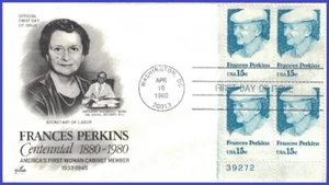 USA3 #1821 U/A ARTCRAFT FDC PB4 Frances Perkins - Imagen 1 de 1
