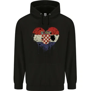 Love Croatia Flag Croatian Day Football Childrens Kids Hoodie - Picture 1 of 3