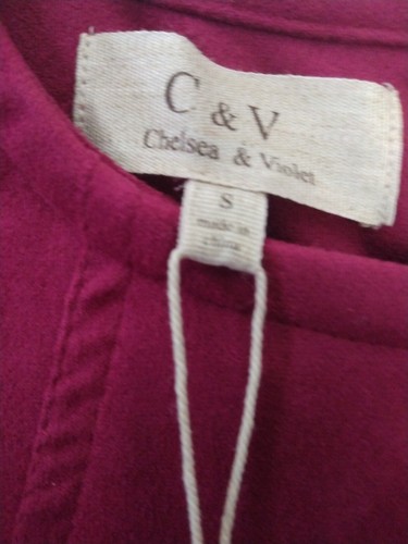 VETEMENTS Vestito bambola bambina C&V Chelsea & Violet bordeaux tasche taglia S M nuovo con etichette