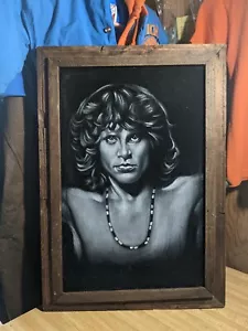 The Doors Schwarz Samt Gemälde Jim Morrison Rock Roll Malerei Kunst - Bild 1 von 4