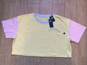 Hollister Women’s Yellow Crop T Shirt Size Small BNWT - Picture 1 of 6