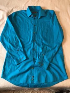 JF J.Ferrar Slim Men's M 15-15.5 32-33 Blue Button Down Shirt - Picture 1 of 3