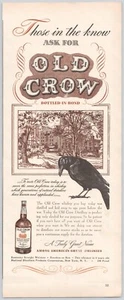 Vintage Print Ad Old Crow Whiskey Bottled-In-Bond 1944 Advertisement - Picture 1 of 1