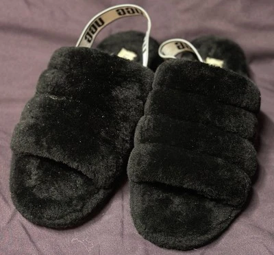 Zapatilla para mujer UGG Fluff Yeah Slide negra 1095119 Foto 1 de 4