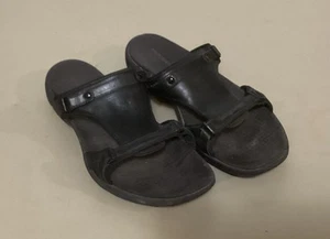 Merrell Ladies Black Leather Open Toe Sandals Size 8 - Picture 1 of 5