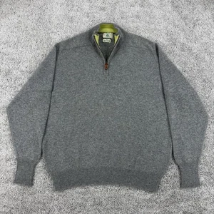 Maglione McCulley’s Uomo 50 Grigio 100% Puro Cashmere Made In Scotland Quarto Zip - Foto 1 di 9