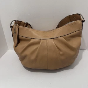 Leder Coach Hobo Schultertasche mit Reißverschluss karamellfarben mit Original Hängeetikett - Bild 1 von 16