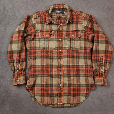 Polo Ralph Lauren Wool Shirt Mens Medium* Plaid Button Up Long Sleeve Fits XS - Image 1 of 4