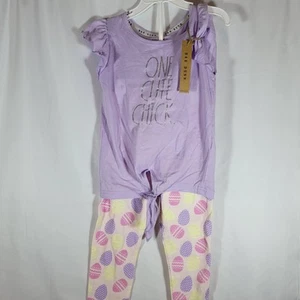 Rae Dunn Girls Set Easter Purple Size 5/6 - Picture 1 of 2