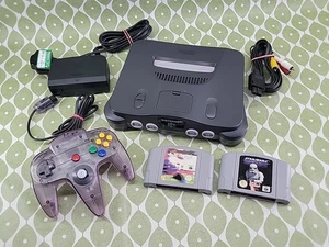 Nintendo 64 N64 Console Controller 2 Games Bundle Working Grey - Picture 1 of 14
