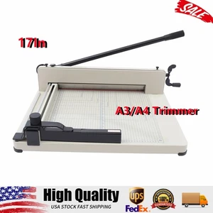 Heavy Duty Guillotine Paper Cutter - 17" Commercial Metal Base A3/A4 Trimmer - Picture 1 of 13