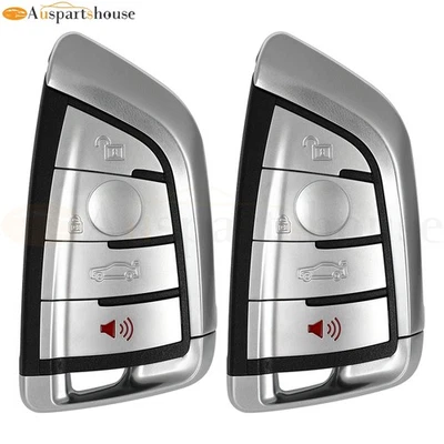 2x Carcasa Llave Coche Entrada Remoto Para BMW X5 X6 2014-2017 4 Botones Foto 1 de 4