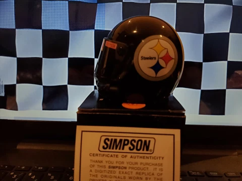 BOBBY LABONTE STEELERS MINI SIMPSON RACING HELMET SIGNATURE EDITION Cover