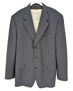 VTG Canali Blazer EU 50R US 40?  Pure Wool Italy Blue Subtle Stripe Nice - Picture 1 of 13