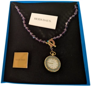Heidi Daus "Timing Is Everything" Watch Pendant Necklace - Picture 1 of 4