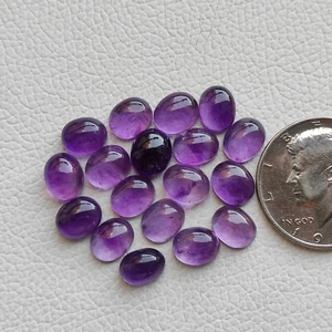 11X9 MM Oval shape 18pcs Natural purple amethyst cabochon wholesale lot R11950 - Picture 1 of 5