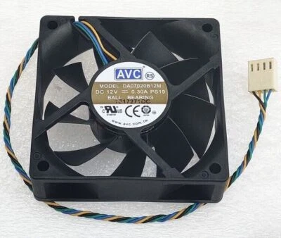 AVC 7020 7CM fan 4-wire speed regulation double ball DA07020B12M 12V 0.30A 4Pin - Image 1 of 4