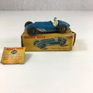 Vintage Boxed Dinky Toys 230 Talbot Lago Racing Car Blue 10cm In Length - Picture 1 of 12