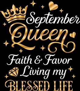 Camiseta September Virgo Queen Faith Favor Blessed Unisex Para Mujer T - Imagen 1 de 1