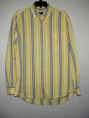 Camisa GH Bass Classics Riverwash Popelins Algodón Rayas Manga Larga Hombres M Foto 1 de 4