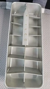 Vintage Philco Ice Cube Tray All Aluminum Hinged Lift Handle 14 Cubes - Picture 1 of 11