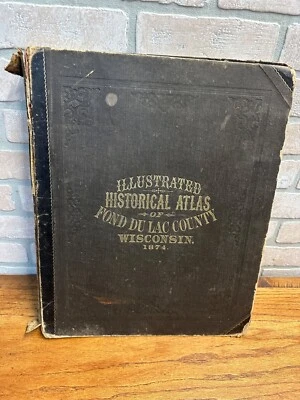 Antique 1874 Fond du Lac County Wisconsin Plat Map Complete - Image 1 of 4