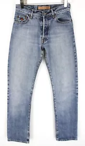 Energie Herrenjeans W29/L34 Kegelförmig Schnurrhaare Verblichen Knopf Fly Blau - Picture 1 of 9
