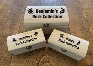 Personalised Rock Collection Box For Gem Stones Crystals Fossils, Treasure Chest - Picture 1 of 9