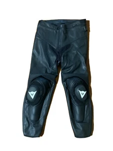 Dainese SF Pelle Black Leather Perf Motorcycle Racing Armored Pants Size 54 - Picture 1 of 8