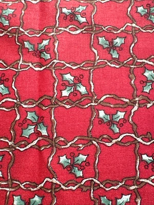 Green Holly Red Dianna Marcum Design Marcus Bros Cotton Fabric BT Half Y #9 - Image 1 of 4