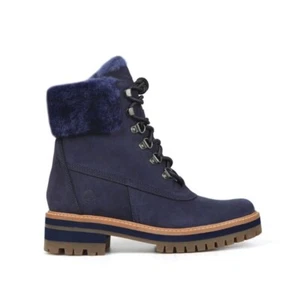Timberlands Women’s Blue Courmayeur Valley Shearling Boots - Picture 1 of 4