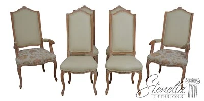 64039EC: Juego de 6 sillas de comedor de cuero estilo francés Luis XV Foto 1 de 4