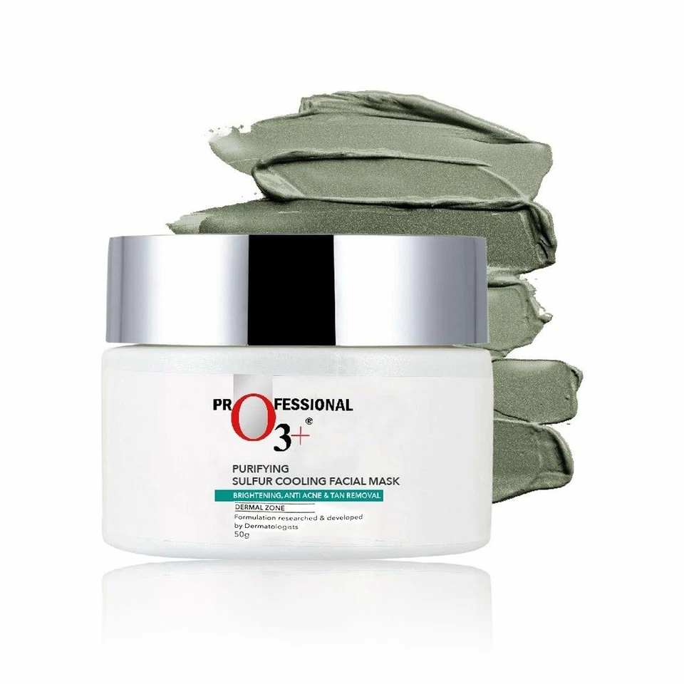 O3+ Purifying Sulfur Cooling Facial Mask For Acne Mark Removal & Radiant Glow - Image 1 of 4