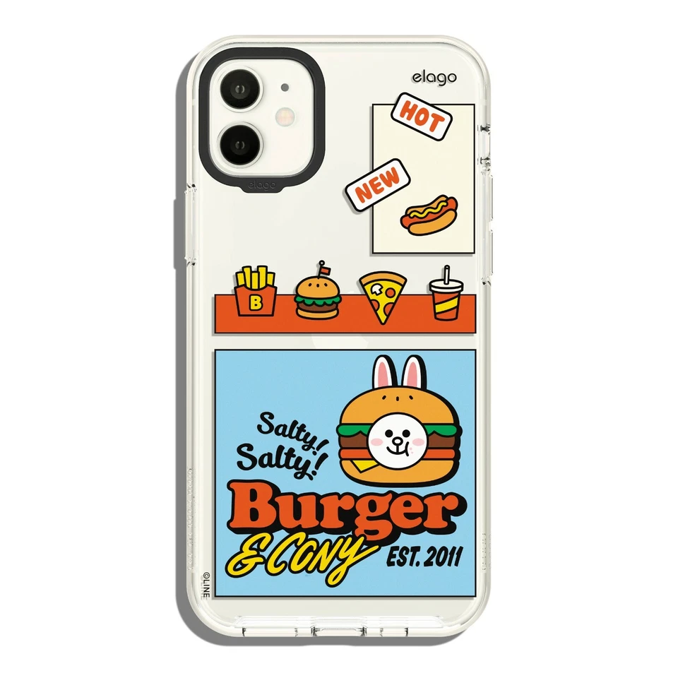  LINE FRIENDS | Funda elago iPhone 11 - Funda Burger Time [Mercancía Oficial] Foto 1 de 1