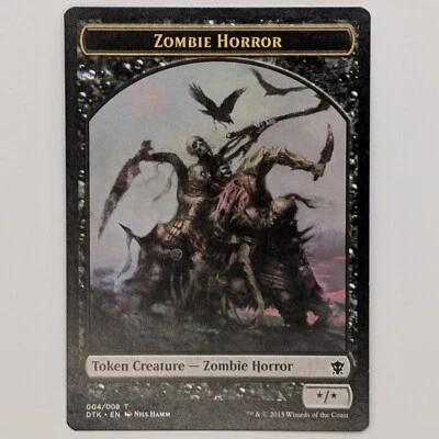 Zombie Horror Token - Dragons of Tarkir DTK Magic Card MTG - NM - Image 1 of 2