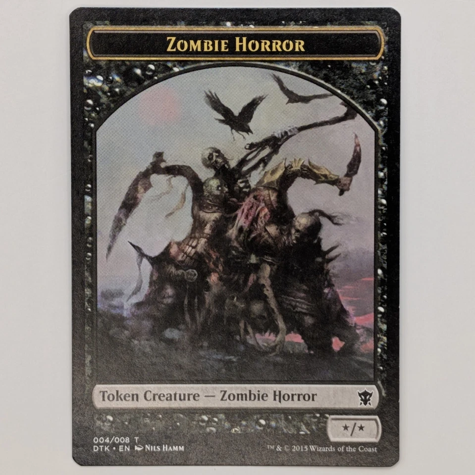Zombie Horror Token - Dragons of Tarkir DTK Magic Card MTG - NM - Image 1 of 2