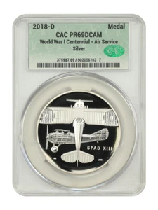 2018-D Medal WWI Centennial CACG PR69DCAM (Air Service) - U.S. Mint Medals - Bild 1 von 4