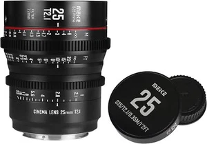 MEKE 25mm T2.1 Super 35 Prime Manual Focus Cinema Lens for EF-Mount Cine Camera - Picture 1 of 65